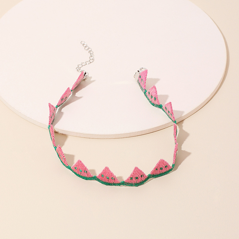 Korea Sweet Fruit Polyester Ethnic Style Pineapple Choker Short Wild Clavicle Chain Necklacepicture6