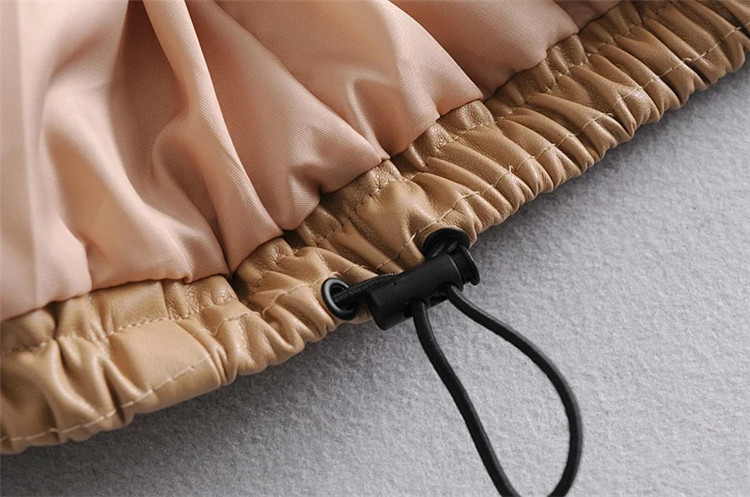 Damenbekleidung lässig einfarbig einfache Leder Baumwollkleidung für Damen Winter neue kleine Stehkragen Pu-Jacke_voghion.com