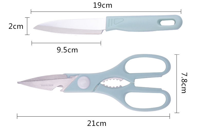 时尚北欧风格水果刀剪刀三件套刀具套装不锈钢削皮刀小刀厨房礼品详情4