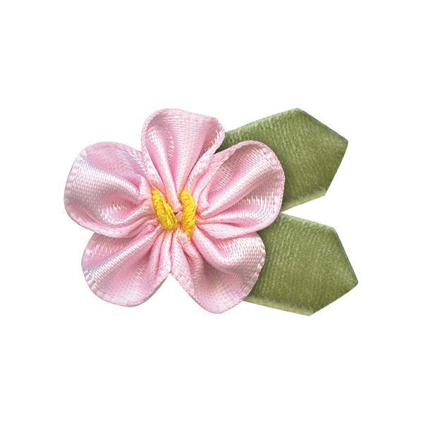 En stock poliéster cinta pequeña flor 3,2 cm amplia Ropa Accesorios DIY material de producción con hojas Cinta pequeña flor