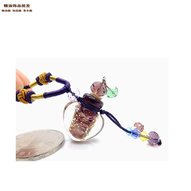 中国精油饰品网批发心形紫色夜光金沙细双扣绳项链1.jpg