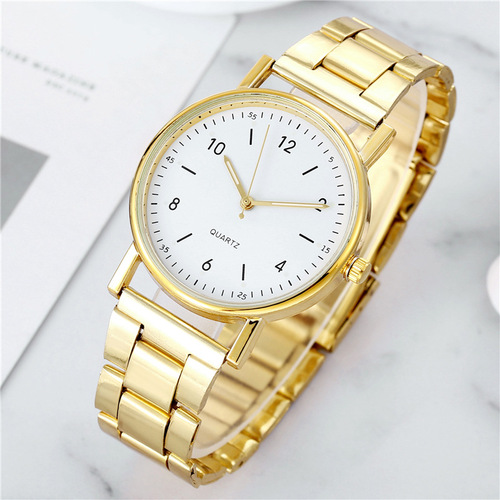 Manufacturer wholesale cross-border hot-selling steel belt men's and women's quartz watches fashion business casual digital quartz watches