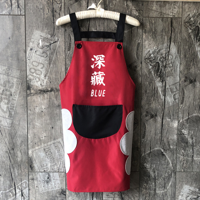 Delantal impermeable cocina borrable cocina de mujer estilo japonés hogar lindo cocina a prueba de aceite cocina cintura estilo coreano logotipo impreso