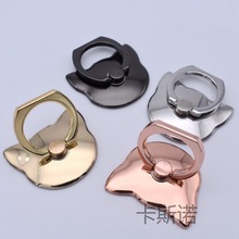 新款创意猫咪尖耳朵全金属指环扣支架 车载手机支架来样定制logo