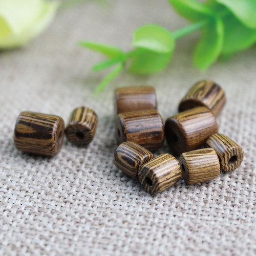 Factory Wholesale Chicken Wing Wood Beads 6/8mm Personality Bucket Beads Straight Tube Beads DIY Buddhist Rosary Bracelet Accessories Decorations