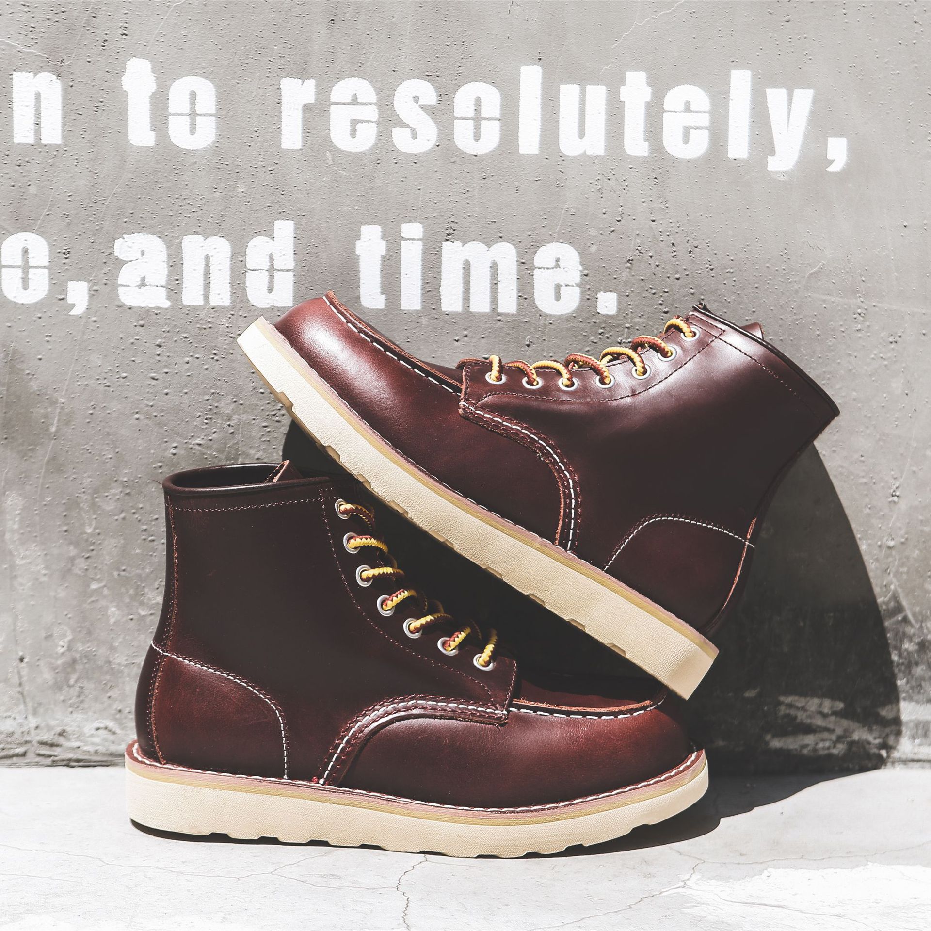 Title 35, Stivali Martin piatti slip-on retrò da lavoro d...