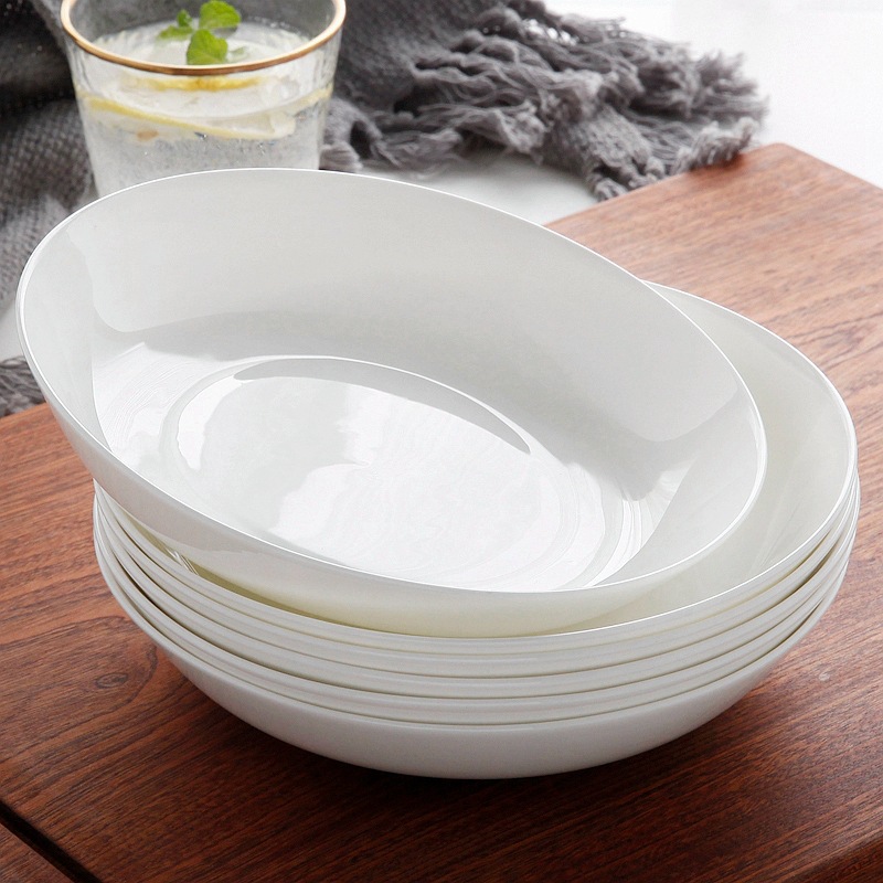 White bone china plate pure cabbage plat...