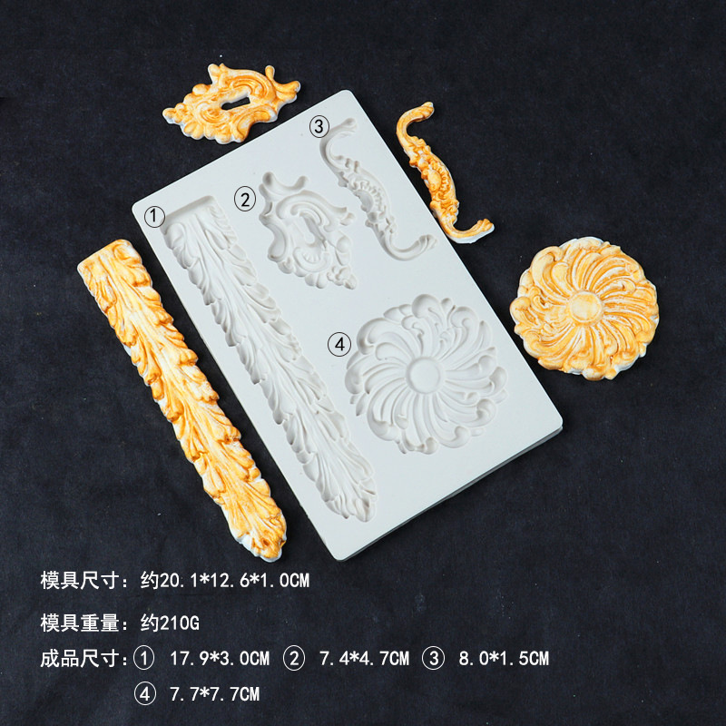 Molde de silicona fondant molde de pastel de alivio europeo decoración de la torta molde de chocolate molde de cocción ritmo seco