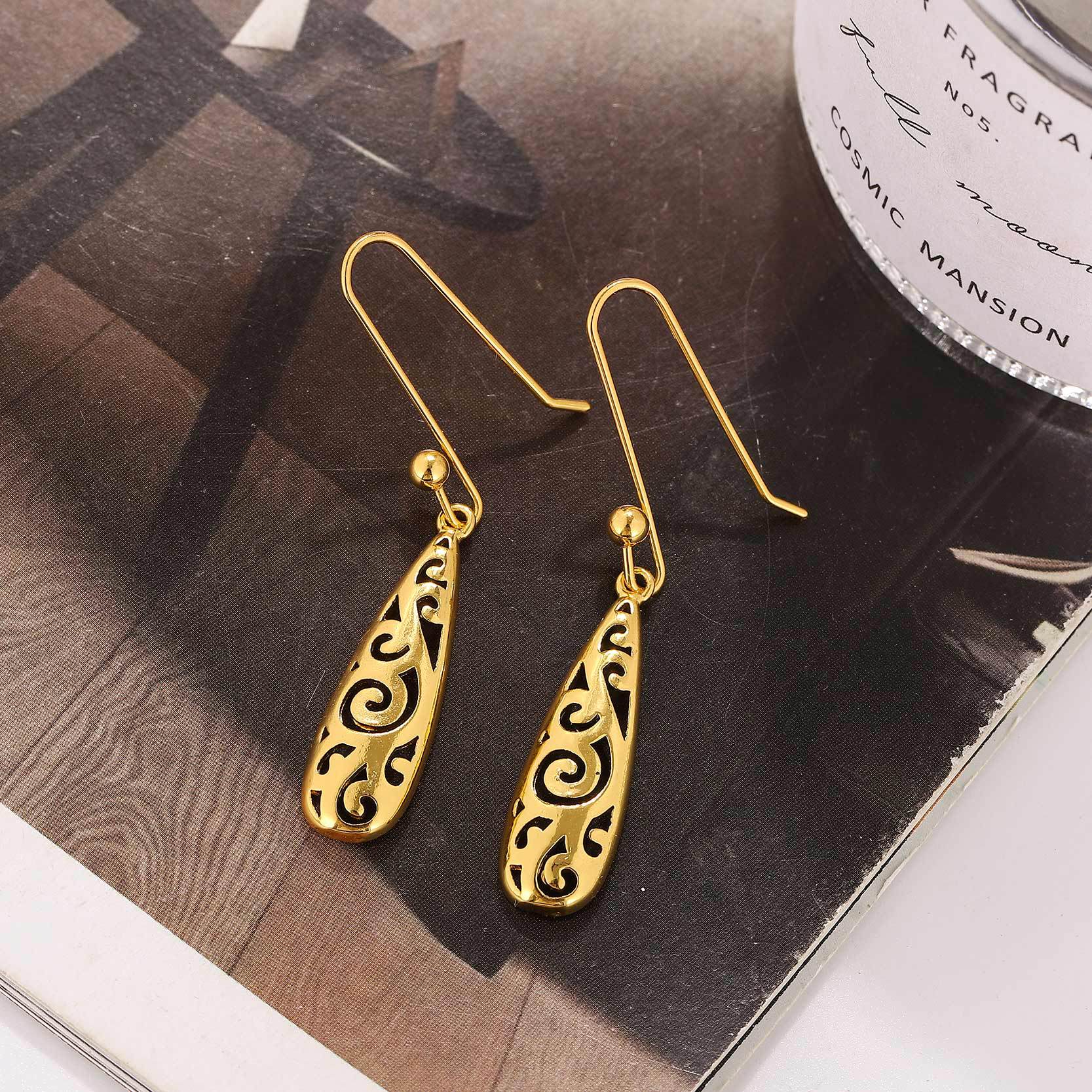Water Droplets Pattern 1 Pair Simple Style Water Droplets Alloy Plating Women's Drop Earrings
