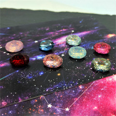 Elongated iridescent resin pendant with 10*14mm Korean-style handmade DIY jewelry accessory creative necklace