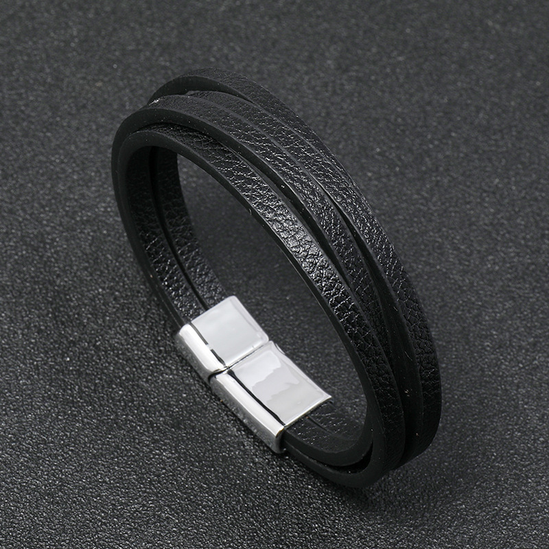 simple multi-layer leather bracelet