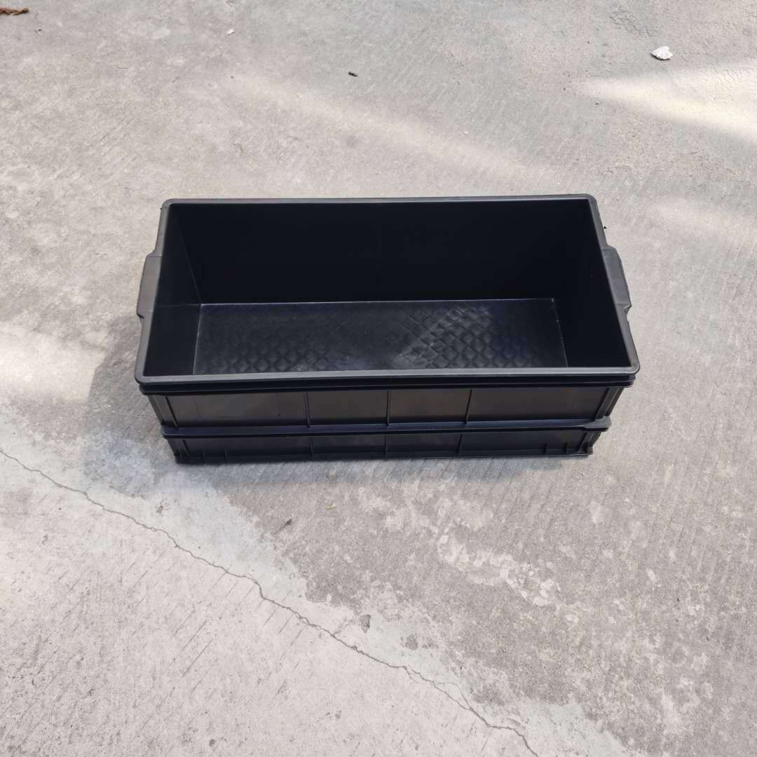 防静电塑料周转箱 黑色加厚PP塑胶箱电子配件分类塑胶箱600*300