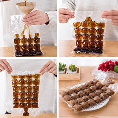 Single-use ice cube tray ice maker mold, edible storage fruit juice soda self-sealing ice bag
