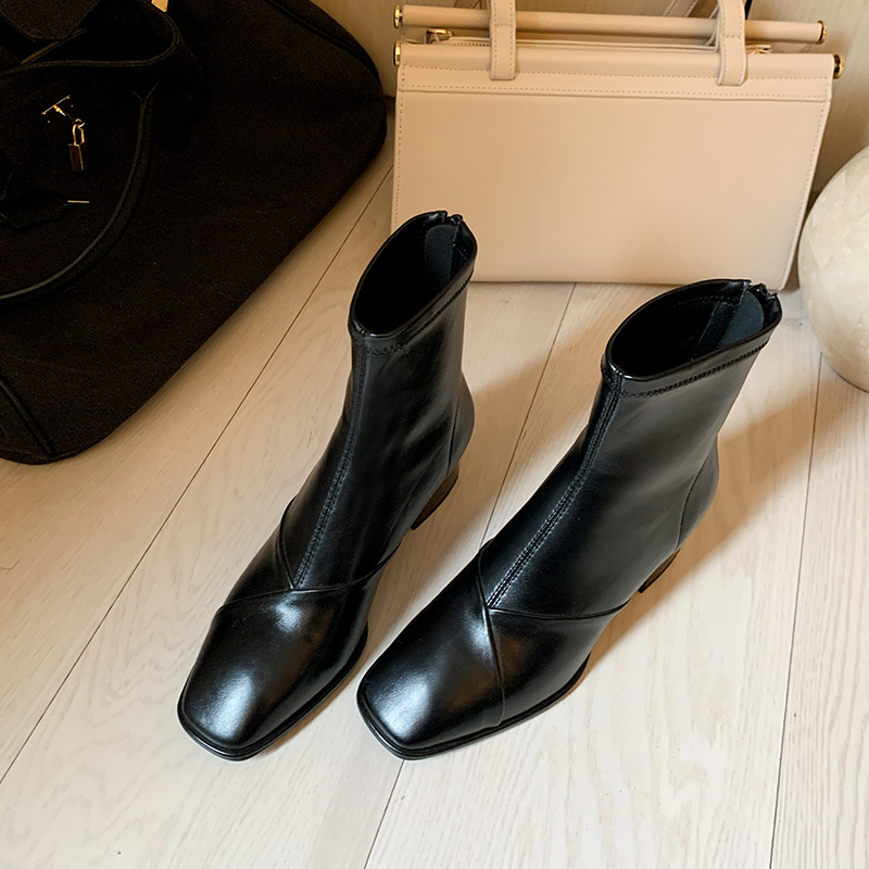 Chiko Talia Square Toe Block Heels Boots