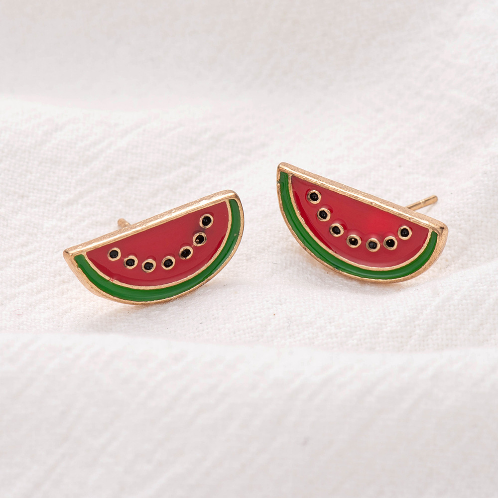 Boucles D&#39;oreilles En Alliage De Fruits Pastèque display picture 4