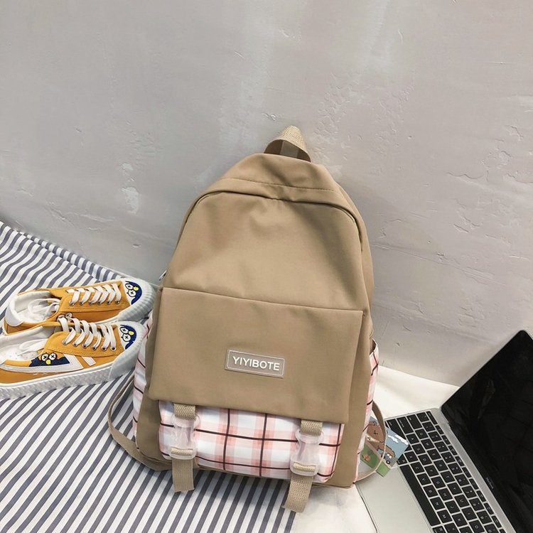 Schoolbag Korean Fashion Harajuku Cute Girl Student Small Fresh Contrast Color Plaid Backpack  Wholesale Nihaojewelry display picture 63