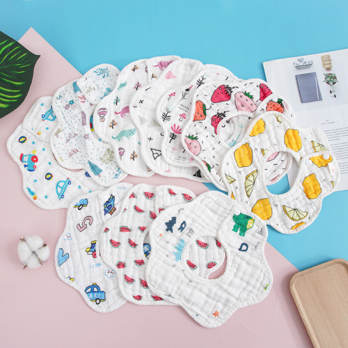Kids' Bibs, Baby Cotton Bibs Wholesale from Manufacturer, Mother & Infant/Toddler Supplies – Petal-Shaped Saliva Towels & Feeding Bibs