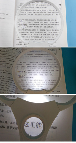 Jinghui manufacturer handheld acrylic magnifying glass with three LED lights for the elderly to read newspapers 605B 606B 607B
