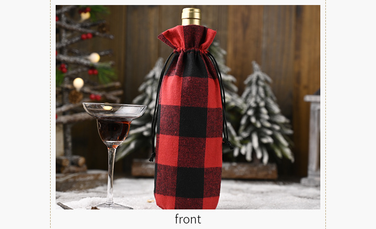 Christmas Decorations Red And Black Large Lattice Wine Bottle Cover display picture 3