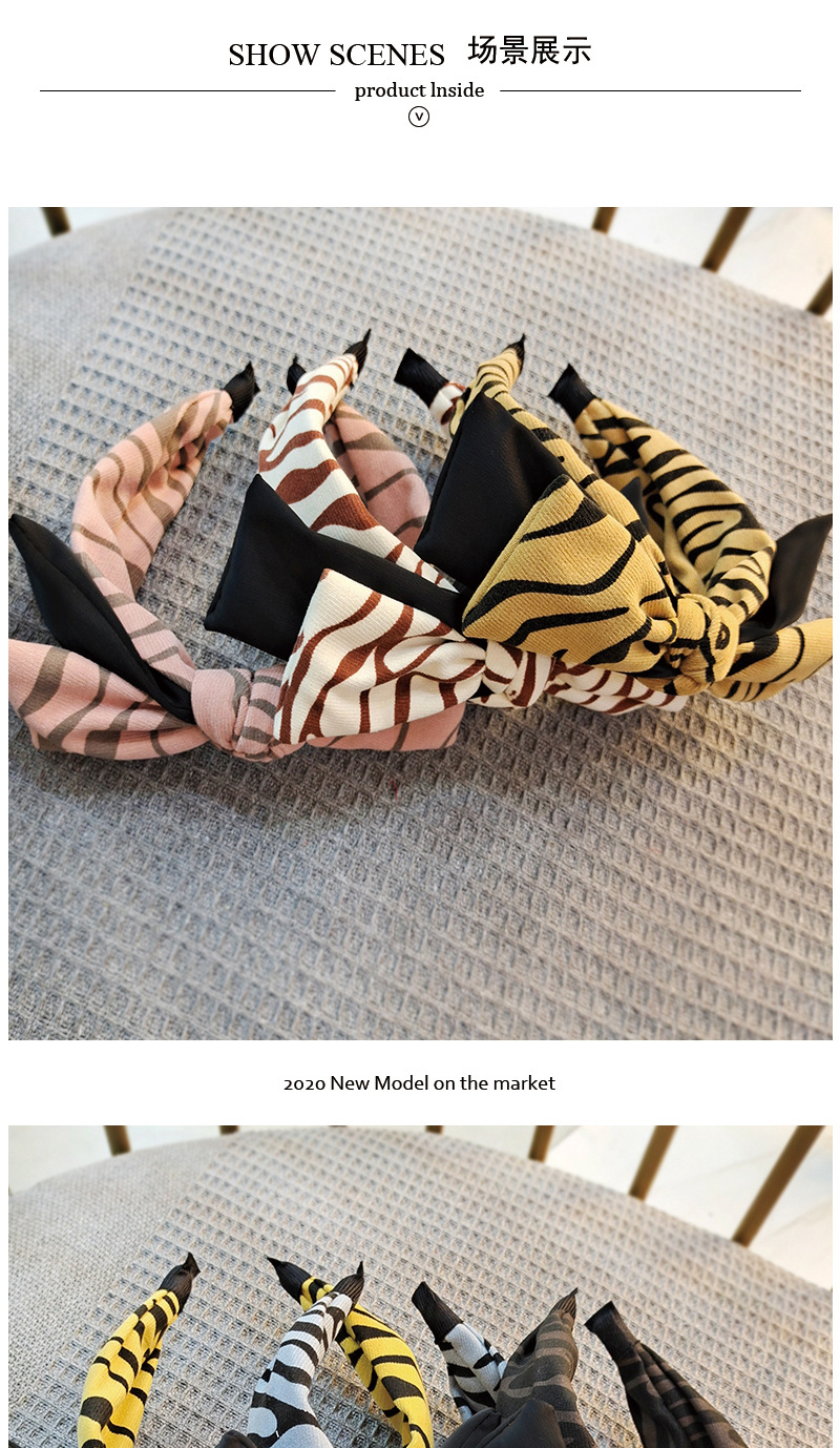 Leopard Print Bowknot Broad-brimmed Headband display picture 1