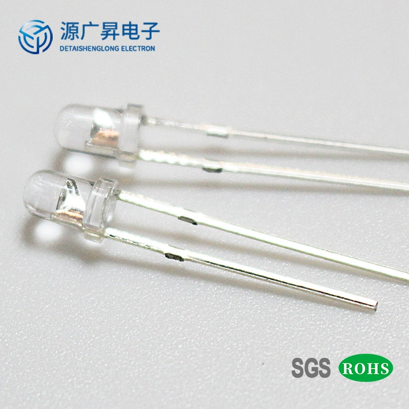 [发光二极管3mm蓝光聚光直插式led灯珠蓝色透明led灯珠3MM蓝灯批发]