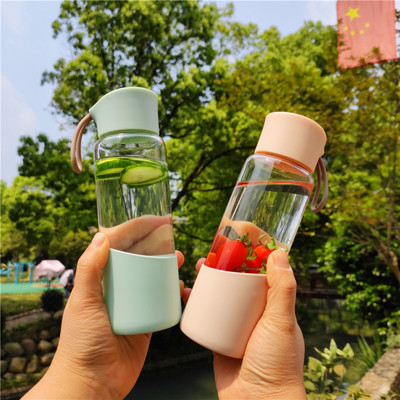 韩版时尚男女生耐热玻璃杯随行杯创意可爱儿童水杯子礼品批发定制