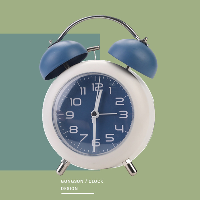 alarm clock Wake originality student children Mechanics Belling Metal number Mute Night light a living room bedroom desktop clocks and watches