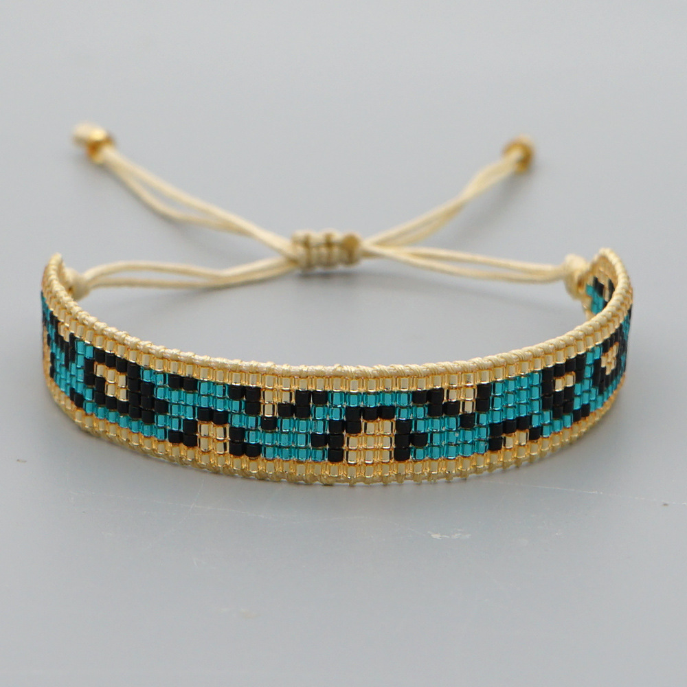 Simple Retro Ethnic Style Multicolor Leopard Pattern Wide Bracelet display picture 9