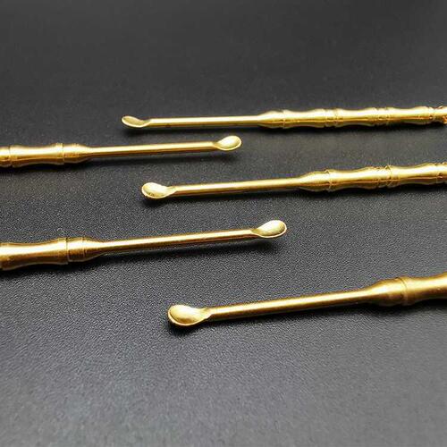 Handmade pure copper ear scoop keychain pendant portable brass mini knife old-fashioned bamboo ear rake ear scoop
