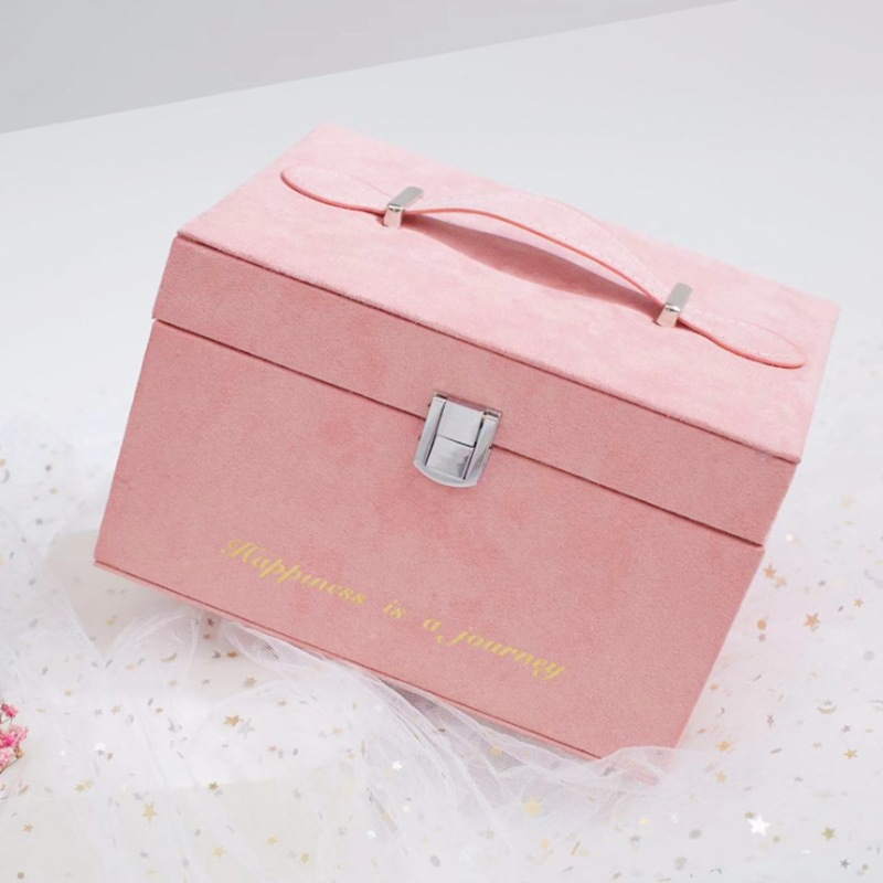 新款欧式礼物盒伴手礼回礼礼盒 结婚闺蜜生日麂皮绒布礼盒化妆箱