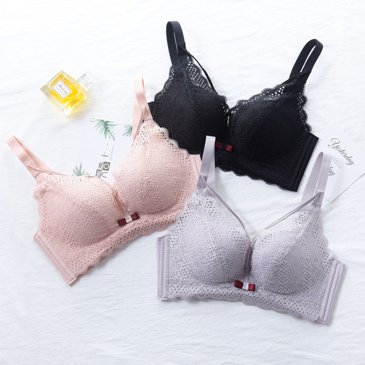 Meiciliary Family 2085 Lace Push-up Underwear Women's No Steel Ring Push-up Sexy Bra Anti-accessory Breast Solid High Quality