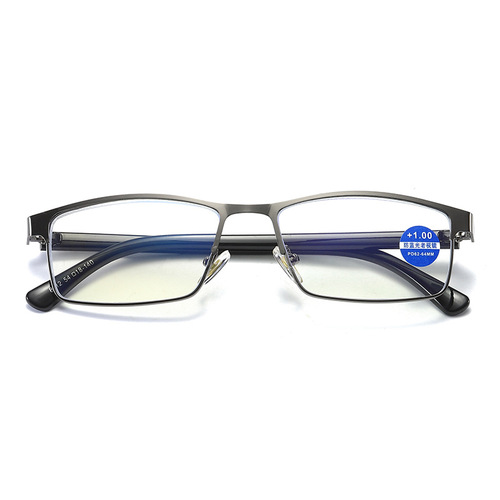 New style semi-metal high-definition reading glasses, full-frame anti-blue light reading glasses, steel leather glasses
