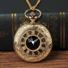 Large gold carved Roman pocket watch manufacturer wholesale