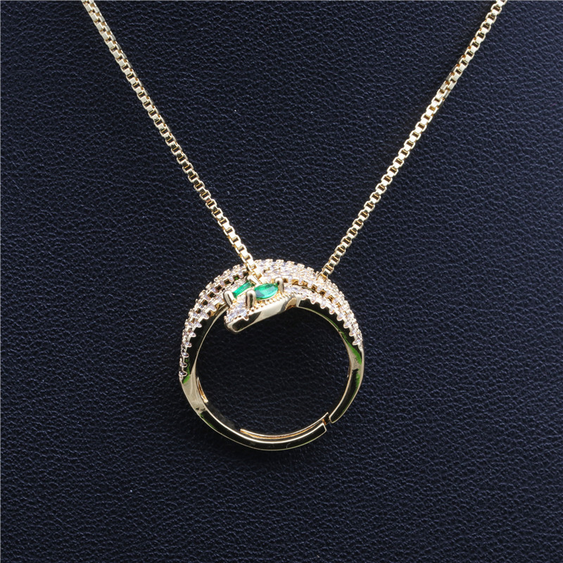 Fashion Jewelry Micro-set Zircon Serpentine Pendant Ladies Copper Necklace Wholesale Nihaojewelry display picture 5