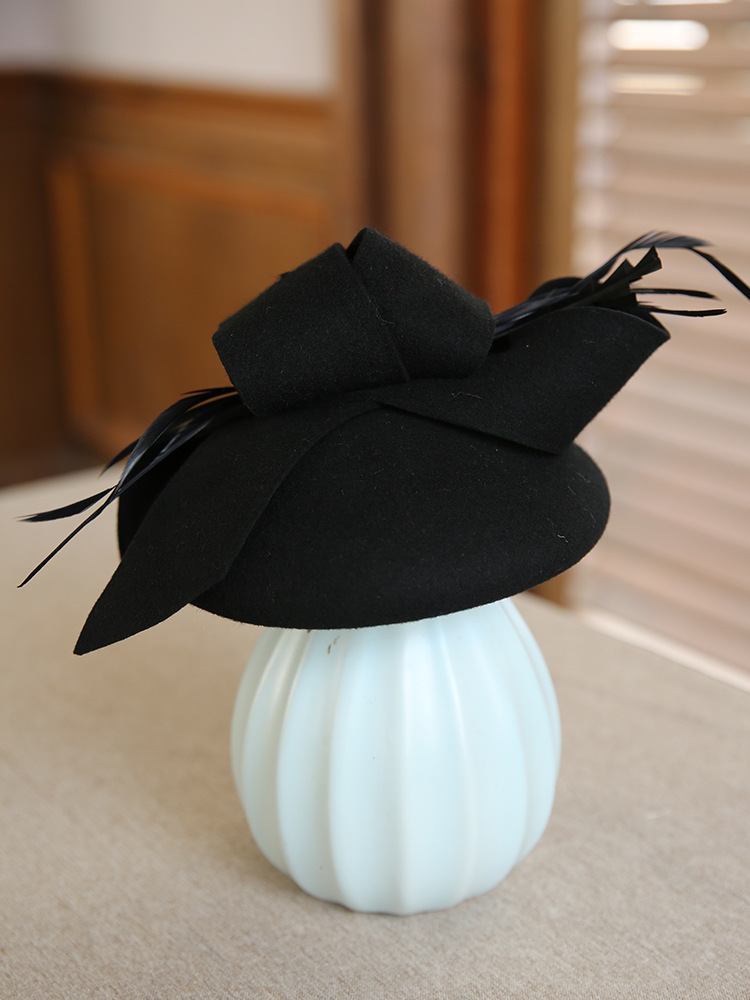 Women's Elegant Solid Color Flat Eaves Fedora Hat Fascinator Hats display picture 3