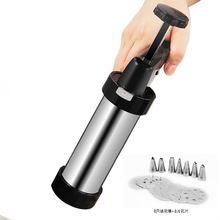 亞馬遜不銹鋼裱花槍曲奇餅干手壓餅干機 家用DIY烘焙工具廚房工具