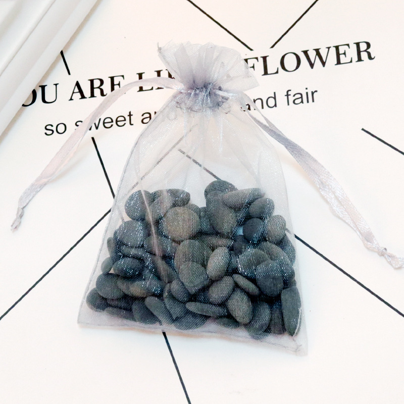 雪纺纱袋素色透明欧根纱包装袋化妆品试用装纱网袋批发logo