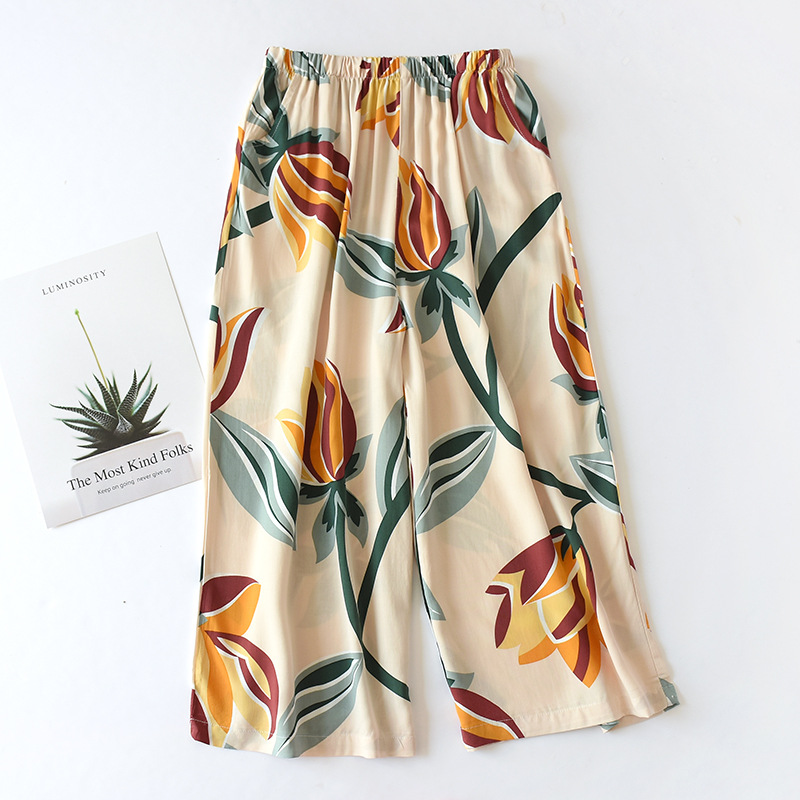 Hコットン七分パンツチューリップ