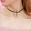 Choker, necklace, short chain for key bag , black accessory