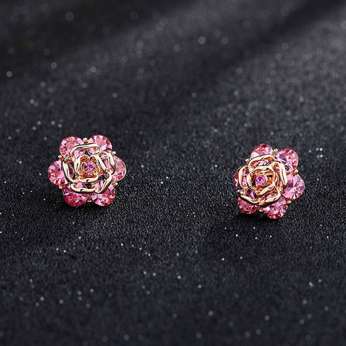 Korean Anti-Exposure Rose Flower Small Brooch for Cardigan Collars, Crystal Collar Pin, Women's Blouse Collar Clip – Creative Accessory