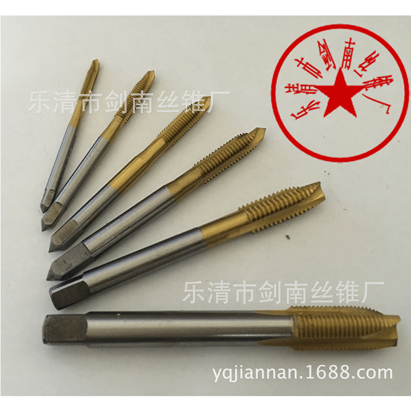 全磨制细柄镀钛先端螺尖机用丝攻丝锥M4/M5/M6/M7/M8/M10/M12