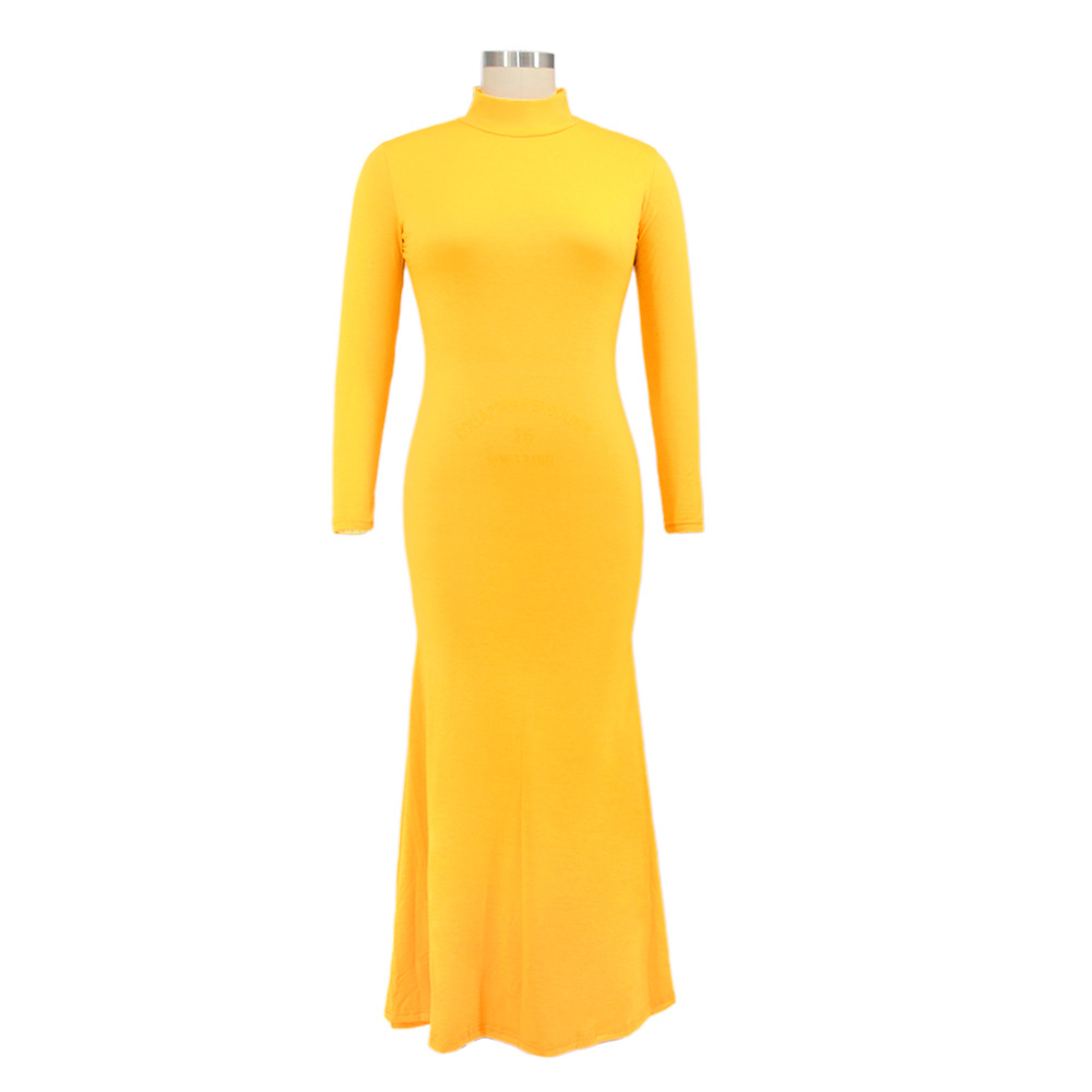 Plus Size Slim Solid Wholesale Maxi Dress