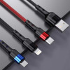 Apple, nylon metal woven charging cable, 1.2m, three in one