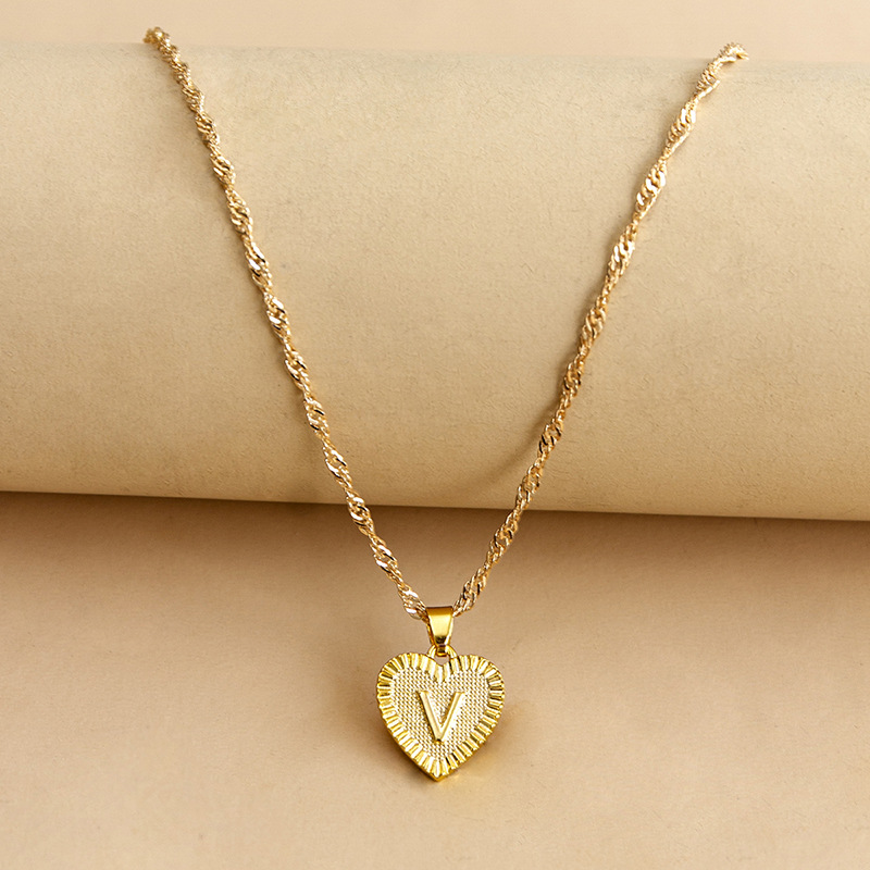 Simple Style Letter Heart Shape Alloy Plating Women's Pendant Necklace display picture 23