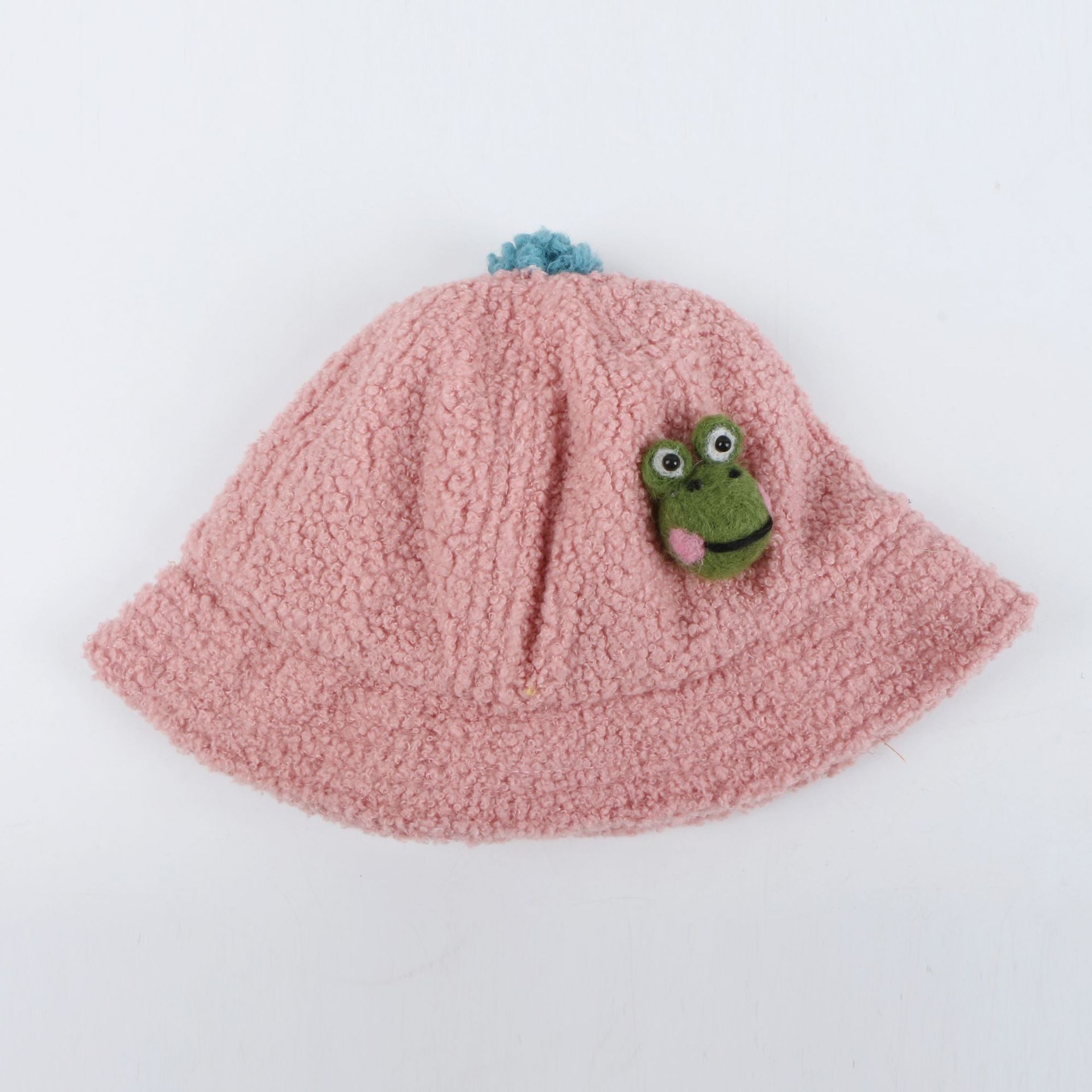 Frog Plush Fisherman Hat New Solid Color Warm Basin Hat Baby Hat Korean Baby Basin Hat Wholesale display picture 4