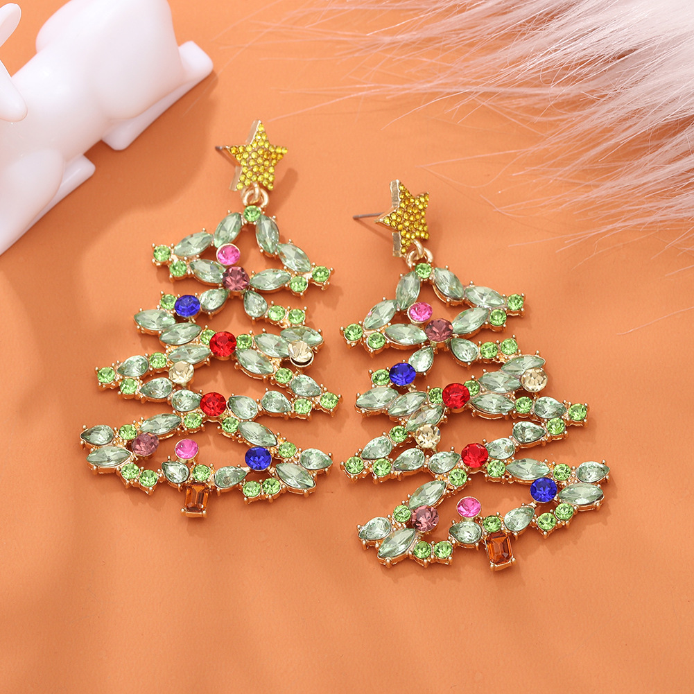 Creative Simple Christmas Tree Earrings display picture 2