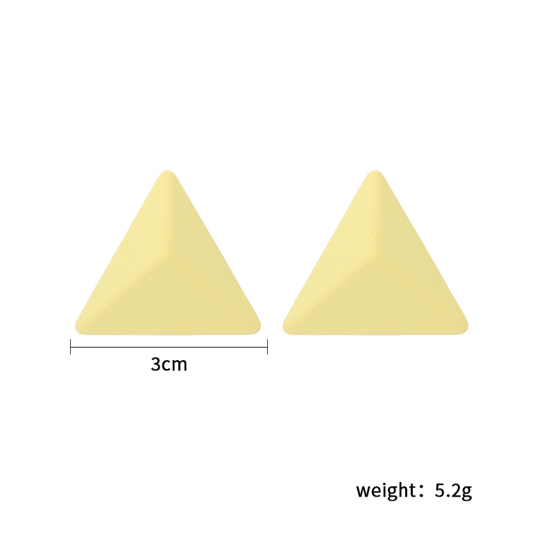 5g Weight Earrings Classification Housewarming, Anniversary, Business, Wedding, Travel, Birthday, Festival Occasion Geometric Pattern Women'S Gender Rose Red, Purple, Yellow Color New Style Purple Geometric Triangle Earrings Summer Bright Temperament Earrings Wholesale Nihaojewelry 无