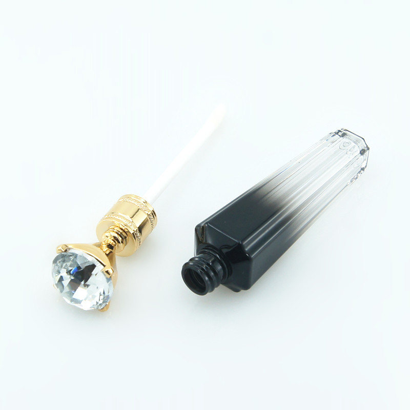 En stock venta al por mayor 3ml gradiente ponderado diamante labio esmalte tubo labio brillo tubo lápiz labial tubo vacío logotipo imprimible