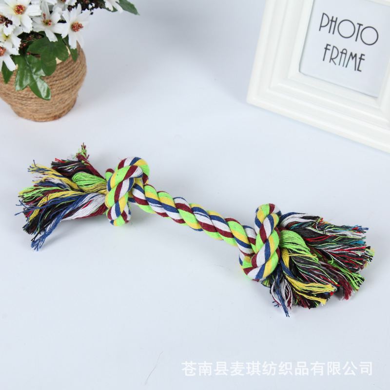 Wholesale Simple Large Double Knot Molar Woven Cotton Rope Pet Toy Nihaojewelry display picture 3