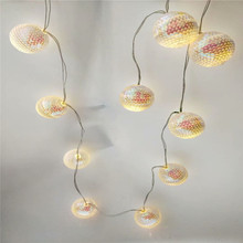 LED七彩鱼鳞片球l灯串 鳞片球串灯亮片球彩灯圣诞节装饰灯